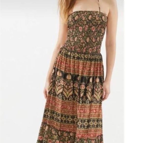 NWOT RAGA Smocked Sleeveless Floral Maxi SZ M - Picture 3 of 8